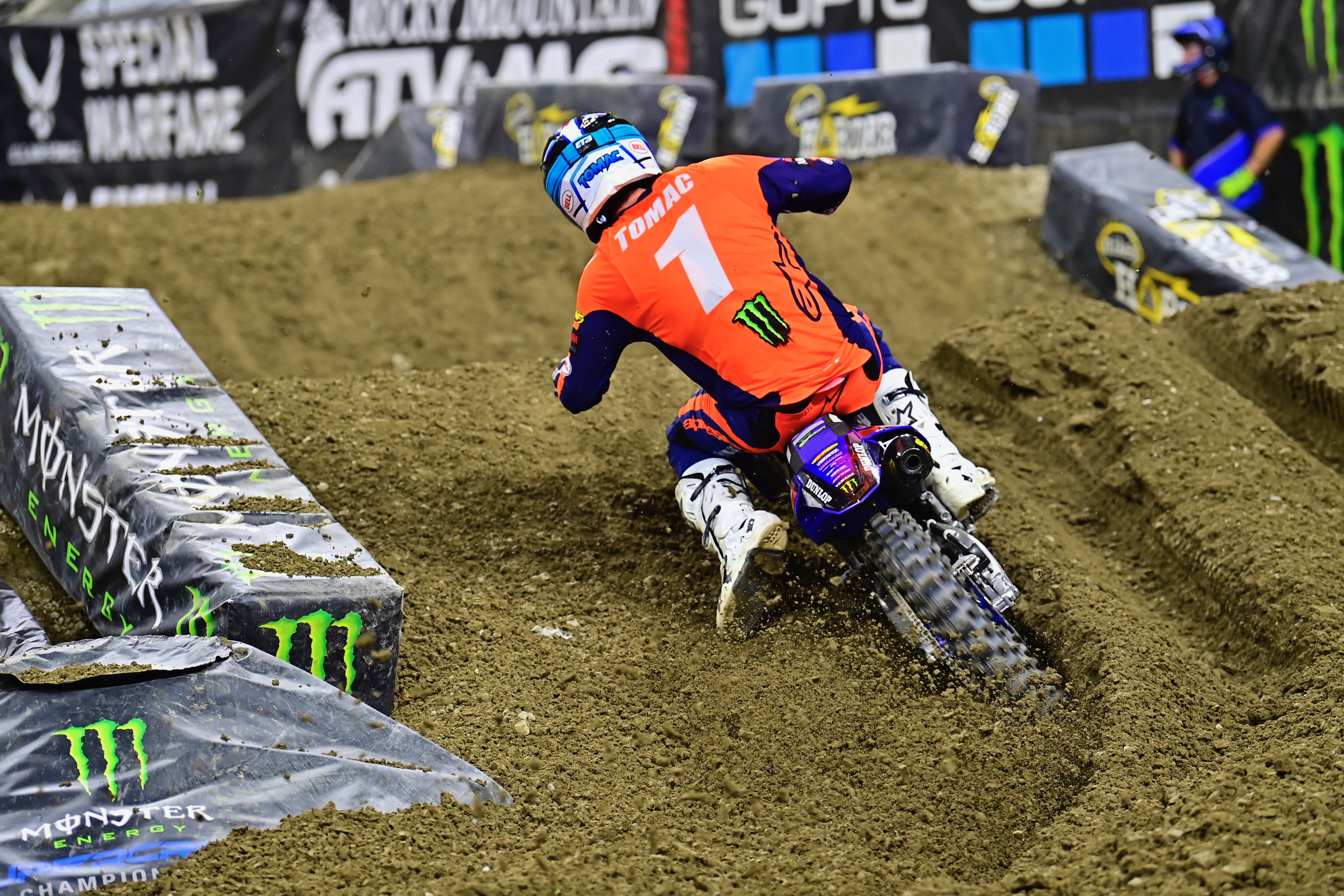 Monster Energy Yamaha Star Racing’s Eli Tomac finishes eighth despite challenging conditions at the Lucas Oil Stadium